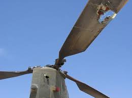 RPG hole in chinook blade